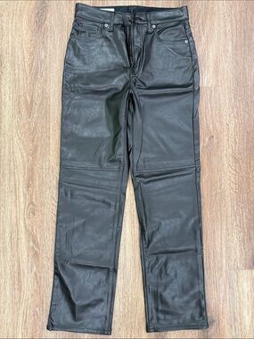 Black Womens Faux Leather Pants